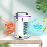 Air Cooler Fan, Portable Misting Cooler Fan, Personal Space Evaporative Cooler, Humidifier, Mini USB Cooling Desktop Fan with 4 Wind Speeds for Bedroom, Travel, Office - Image 4
