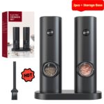 1pc Electric Pepper Grinder with a Storage Base for Black Peppercorns, Automatic Grinder for Pepper And Sea Salt, Measuring 5.99cm X 5.08cm X 18.8cm. - Image 5