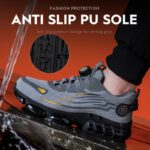 Men's Stylish Safety Sneakers with Rotary Button Closure – Steel Toe, Puncture-Resistant Work Shoes, Breathable Fabric, All-Season Protection for Hiking & Casual Attire - Image 3