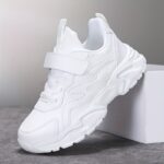 Unisex Kid's Solid Chunky Shoes, Comfy Non Slip Soft Sole Casual Sneakers For Boy's & Girl's Outdoor Activities