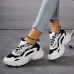 Breathable Running Shoes for Women, Casual Lace-Up Sneakers with Thick Sole, Round Toe, All-Season Outdoor Shopping - Image 2