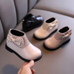 Chic Girls' Ankle Boots with Bowknot - Non-Slip, Comfortable & Versatile for All Seasons