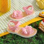 Girls' Butterfly-Decorated Open-Toe Sandals with Closure - Lightweight Durable PVC & Synthetic, Floral Pattern Soft Pink Casual Beach Shoes for Youngsters Girls, Spring Summer Outdoor Play Christmas Gift, Outdoor Youngsters Sandals | Playful Youngsters' F - Image 7
