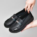 Women's Round Toe Flat Shoes, Comfortable Soft Sole Slip On Shoes, All-Match Walking Outdoor Flats - Image 10