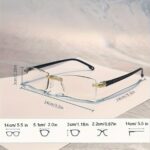 10pcs CABECADE Blue Light Blocking Reading Glasses - Rimless HD Presbyopia Glasses with Lightweight Plastic Frame & Metal Hinges, +1.50 Strength for Computer Use & Book Reading, Men & Women, Vision Care Accessories | Minimalist Eyewear | Durable Eyewear - Image 3