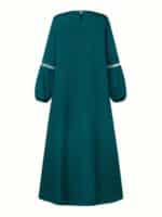 2023 New Women's Elegant Arabic Abaya Robe with Sequin Sleeves - Long Sleeve Modest Cover Dress, Solid Green, Machine Washable for Spring Summer Fall, Modest Apparel, Sequined Details, No Stretch Fabric - Image 6