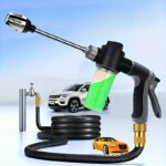 High-Pressure Car Wash Foam Gun with Long Handle - Adjustable Spray Nozzle for Cleaning, Watering, and Tire Inflation - Includes Foam Cannon and Pressure Spray Bottle