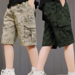 Two-Pack Boys' Summer Printed Work Shorts Made of Pure Cotton, Perfect for Outdoor - Image 6
