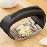 Stainless Steel Garlic Press - Manual, No Charging Needed, Durable Metal Kitchen Gadget for Effortless Garlic Crushing, Essential for Home and Dorm Cooking - Image 3