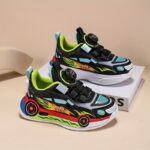 Youngsters' Cartoon Sports Car Sneakers with Rotating Buckle – Breathable Mesh, Lightweight, All-Season Sneakers for Boys and Girls, Vibrant Racing Design, Comfortable for Streetwear and Playtime, Youngsters Casual Footwear | Sporty Youngsters Footwear | - Image 4