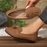 Women'S Casual Loafers - Lightweight, Non-Slip Sole, Comfort Fit, Synthetic Cover Slip-On Shoes with Decorative Bow | Classic Design, All-Season Wear - Image 8