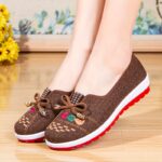 Women's Floral Embroidered Flats, Bowknot Decor Lightweight Soft Sole Shoes, Comfort Daily Footwear