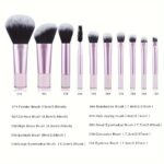 10pcs Mini Makeup Brush Set With Storage Bag, Portable Travel Supplies, Loose Powder Brush Contour Brush Eyeshadow Brush Eyebrow Brush Concealer Brush Kit, Professional Makeup Brushes Essential Cosmetics Ideal Gift - Image 6