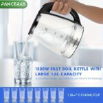 ⁦PANCERKA Electric Kettle, 1.8L, LED Illuminated, High Borosilicate Glass, Auto Shutoff, Boil-Dry Protection, 360° Base, Stainless Steel, 220V-240V, European Standard Plug, No Conversion Plug, Rated Power 1500W⁩ - الصورة ⁦8⁩