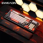 ⁦EWEADN Gaming Keyboard wired-rainbow Backlit, Portable black Keyboard Office-98 Keys, Computer External Keyboards Ergonomic design, with Multimedia knob, Ball keycaps, for gamers and Office, Compatible with Windows/Laptop Gaming peripherals⁩ - الصورة ⁦3⁩