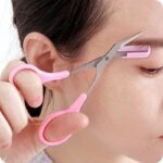 ⁦Eyebrow Scissors With Comb, Stainless Steel Scissors, Safety Eyebrow Makeup Scissors⁩ - الصورة ⁦2⁩