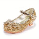 Girls' Sparkling Rhinestone Bowknot High Heels - Pink Princess Pumps with Crystal Embellishments, Comfortable Rubber Sole, Perfect for Weddings, Pageants, and Formal Events, Dressy Shoes | Sparkling Heels | Sparkling Details - Image 9