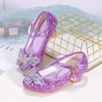 Girls' Sparkling Rhinestone Bowknot High Heels - Pink Princess Pumps with Crystal Embellishments, Comfortable Rubber Sole, Perfect for Weddings, Pageants, and Formal Events, Dressy Shoes | Sparkling Heels | Sparkling Details - Image 7