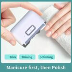 Electric Automatic Nail Clipper and Polisher for Adults - USB Rechargeable, 2-in-1 Fingernail Trimmer with Illuminated Manicure Tool, Lithium Battery, Precise Control, Ideal for Home and Salon Use, Nail Care Device | Minimalist Nail Trimmer | USBrechargea - Image 8
