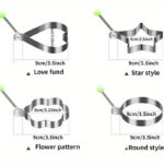 4pcs Stainless Steel Egg Mold Set - Heart, Star, Flower, Round Shapes - Metal Breakfast Shaping Tool Set for Home Cooking - Image 6