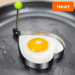 4pcs Stainless Steel Egg Mold Set - Heart, Star, Flower, Round Shapes - Metal Breakfast Shaping Tool Set for Home Cooking - Image 2