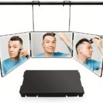 Versatile 3-Sided Folding Makeup Mirror with Adjustable Height - Wall-Mounted, No Battery Needed, Glass Frame - Image 9