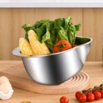 1pc Premium 304 Stainless Steel Colander - Food-Safe Rice & Vegetable Washing Basin with Efficient Drain Basket, Ideal for Kitchen Use, Rice Strainer - Image 4
