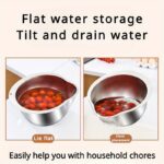 1pc Premium 304 Stainless Steel Colander - Food-Safe Rice & Vegetable Washing Basin with Efficient Drain Basket, Ideal for Kitchen Use, Rice Strainer - Image 8