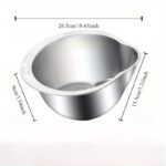 1pc Premium 304 Stainless Steel Colander - Food-Safe Rice & Vegetable Washing Basin with Efficient Drain Basket, Ideal for Kitchen Use, Rice Strainer - Image 3