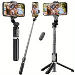 HOTU 1pc Smartphone Tripod - Handheld Head, Ultra Portable Selfie Stick with 360° Wireless Remote Control - Suitable for all kinds of smartphones, designed for selfies, great for shooting, documenting, and taking group photos - Image 5