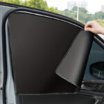 4pcs Magnetic Car Window Sunshades - Strong Magnetic Universal Fit, Heat-Resistant UV Protection, Lightweight Polyester with Striped Design for Summer Sun Protection & Privacy