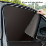 4pcs Magnetic Car Window Sunshades - Strong Magnetic Universal Fit, Heat-Resistant UV Protection, Lightweight Polyester with Striped Design for Summer Sun Protection & Privacy - Image 6