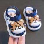 Infant Boys Cartoon Tiger Sandals 2023 Summer Anti-Slip Soft Sole Baby Toddler Walking Shoes with Buckle Closure, Low Top PVC Upper and Sole - for Kids Ages 0-3 - Image 12