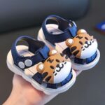 Infant Boys Cartoon Tiger Sandals 2023 Summer Anti-Slip Soft Sole Baby Toddler Walking Shoes with Buckle Closure, Low Top PVC Upper and Sole - for Kids Ages 0-3 - Image 8