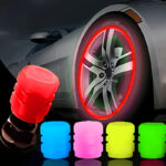 ⁦4pcs Glow-in-the-Dark Tire Valve Caps - Durable ABS Hexagonal Design, Fit for Cars, Bicycles, Motorcycles - High-Visibility Safety Caps for Night Rides & Outdoor Activities, Tire Cap⁩ - الصورة ⁦3⁩