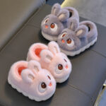 Cozy & Cute Cartoon Rabbit Plush Winter Slippers for Girls - Soft, Warm Fleece-Lined Indoor Shoes with Thick Rubber Sole, Pink, Perfect for Autumn & Winter, Cute Slippers - Image 4