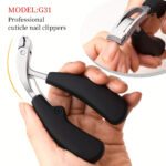 ⁦1pc Professional Nail Clippers G31, Heavy-Duty Toenail Trimmer, Anti-Splatter, Wide Opening, Sharp Stainless Steel Blade, Long Handle, Modern Style, for Men And Seniors⁩ - الصورة ⁦4⁩