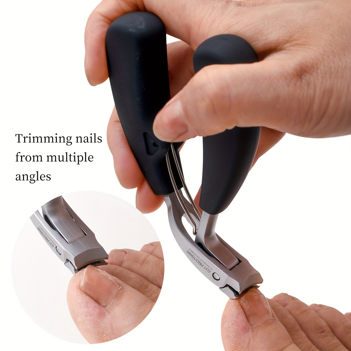 1726411152620-1e677ad10dd442b8bad46f140d4df0a3-goods.jpeg 1pc Professional Nail Clippers G31, Heavy-Duty Toenail Trimmer, Anti-Splatter, Wide Opening, Sharp Stainless Steel Blade, Long Handle, Modern Style, for Men And Seniors - Image 1