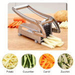 Ultra-Sharp Stainless Steel Multi-Purpose Kitchen Gadget - Fruit and Vegetable Cutter, Potato Slicer, French Fry Maker, Carrot Cucumber Onion Chopper - Durable Food Preparation Tool, Heavy-Duty Masher for Potatoes, Carrots, Cucumbers, Kitchen Accessories, - Image 3