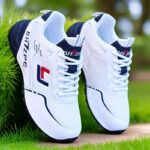 Men's Lightweight Breathable Mesh Running Shoes - White Low-Top Sneakers with Striped Design, EVA Cushion & Rubber Sole for All-Season Training, Gym, Casual Wear - Image 6
