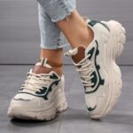 Breathable Running Shoes for Women, Casual Lace-Up Sneakers with Thick Sole, Round Toe, All-Season Outdoor Shopping - Image 9