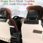 Luxury Plush Car Seat Covers - Thick Soft Faux Fox Fur 3pcs Front Single Seat Cushion Set with Back Storage Bag - Universal Fit Winter Warm Car Seat Protector for Driver and Passenger, Automotive Seat Pad, Winter Car Accessory | Plush Texture | Knit Fabri - Image 9