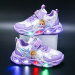 Girls' Cute Cartoon LED Sneakers - Light-Up Running Shoes with Glitter, Pink & Blue Design, Low-Top Buckle Closure for Kids, Perfect for Fall Season, Cartoon Character Shoes | Glittery Sneakers | Synthetic Upper, Sneakers for Girl - Image 22
