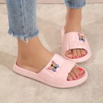Women'S Summer Slide Sandals - Thick Sole, Fashionable Cartoon Butterfly Design, Soft & Durable EVA Material, Lightweight & Comfortable for Indoor/Outdoor Wear, Positioning Printing Style, Open Toe Slip-On Footwear | Cartoon Print Sandals | Durable EVA Ma - Image 6