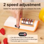 Professional USB Rechargeable Portable Electric Knife Sharpener, Adjustable Angle 20-Degree Straight Edge, Suitable for Kitchen Knives, Chef Knives, Slicing Knives, Santoku Knives, Peeling Knives, Small Knives, Ceramic Knives - Image 2