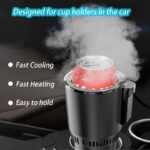 Ellison 2-In-1 Smart Car Cup Warmer And Semiconductor Beverage Holder, Featuring Single-Point Temperature Control, Suitable for Various Bottle Sizes, with a Temperature Range of 0°C to 60°C, Designed for Standard Vehicle Cup Holders, Compatible with Up to