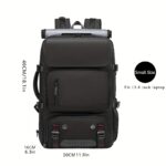⁦1pc Waterproof 43.94cm Business Laptop Backpack with Shoe Compartment, Large Capacity Travel Rucksack for Hiking & Camping, Multiple Compartments & Padded Sleeves, Fits College Students & Women's Work Carry-On, Teal Green, Organized Storage Design | Highq⁩ - الصورة ⁦3⁩