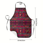 1pc Vibrant Palestinian-Inspired Apron - Colorful Geometric Pattern, Polyester, Ideal for Cooking & Painting, Kitchen Essentials | Artistic Apron | Durable Apron - Image 2