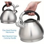 One Piece of Easyworkz Whistling Tea Kettle, Food Grade Stainless Steel Stovetop Kettle with Loud Whistle, Wide Mouth Lid, and Capsule Base for Gas, Induction, and Electric Cooktops, Perfect for Tea & Coffee - Image 7