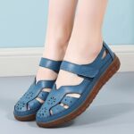 Genuine Leather Sandals For Women, Soft Sole Comfort, Cut-Out Design, Casual Footwear, Breathable Shoe - Image 5